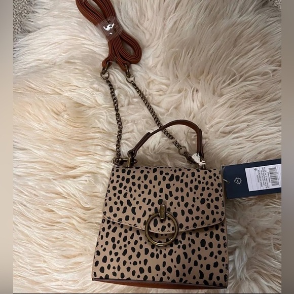 Universal Thread Bags Magnetic Flap Closure Leopard Print Mini Shoulder Handbag - Picture 5 of 13